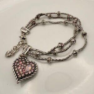Brighton Pink Ribbon Heart Bracelet  |  Cancer Awareness Bracelet